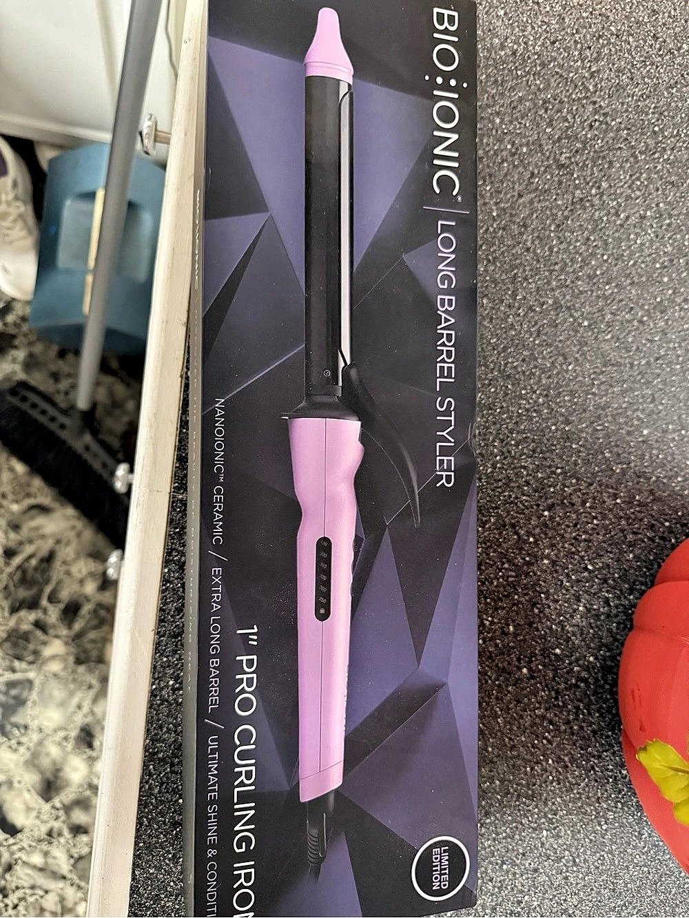 Bio Ionic Long Barrel Styler 1" Pro Curling Iron Pink & Black